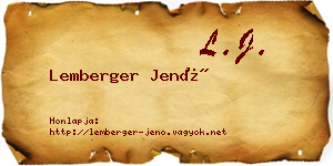 Lemberger Jenő névjegykártya